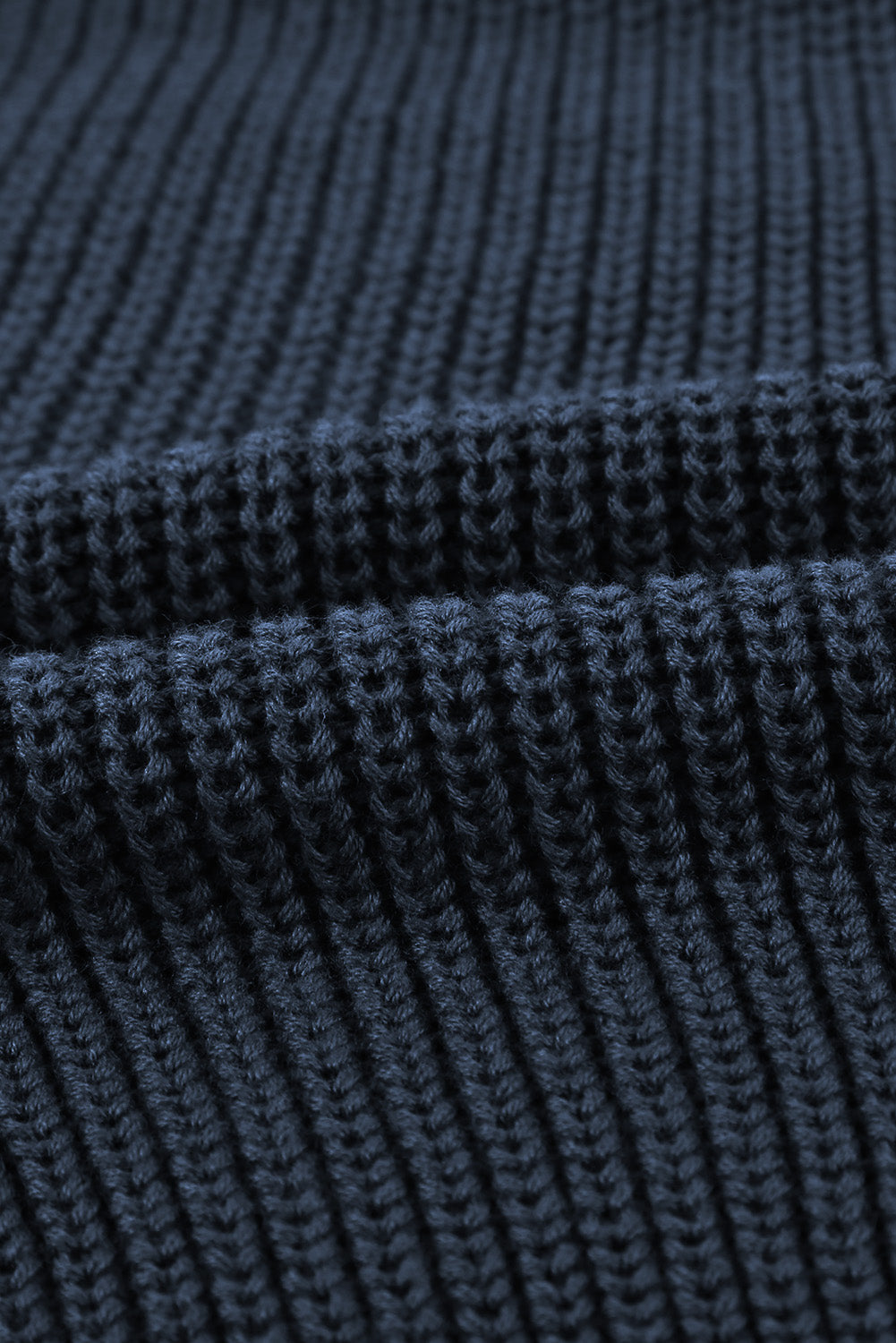Women's Sweater Featuring Fashion Dark Blue Dew Shoulder Juliette Knitted