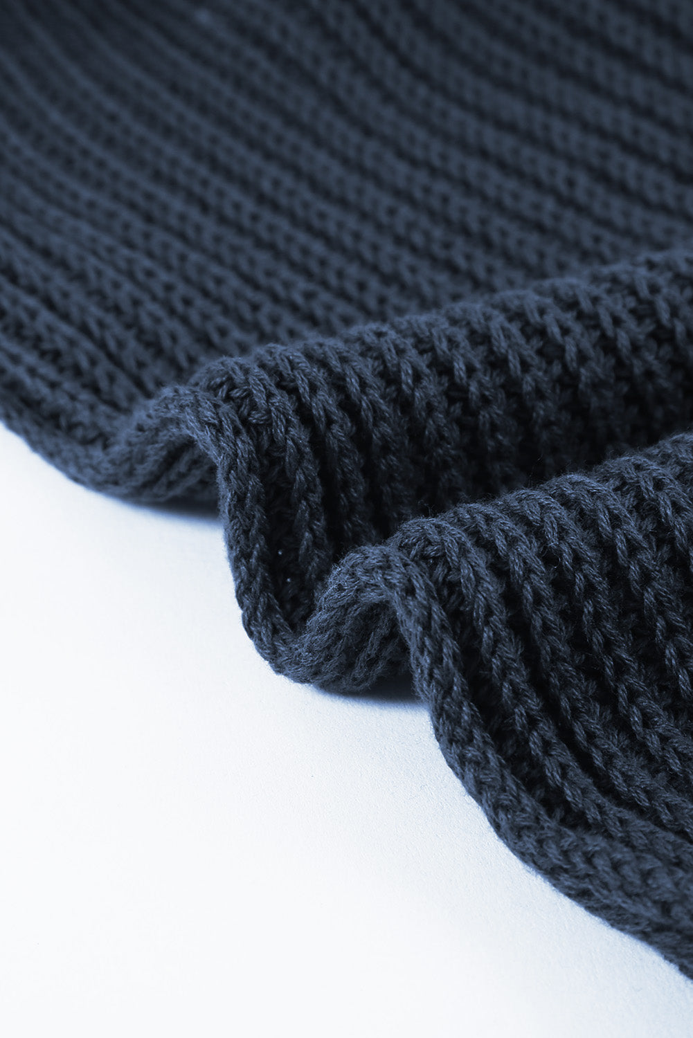 Women's Sweater Featuring Fashion Dark Blue Dew Shoulder Juliette Knitted