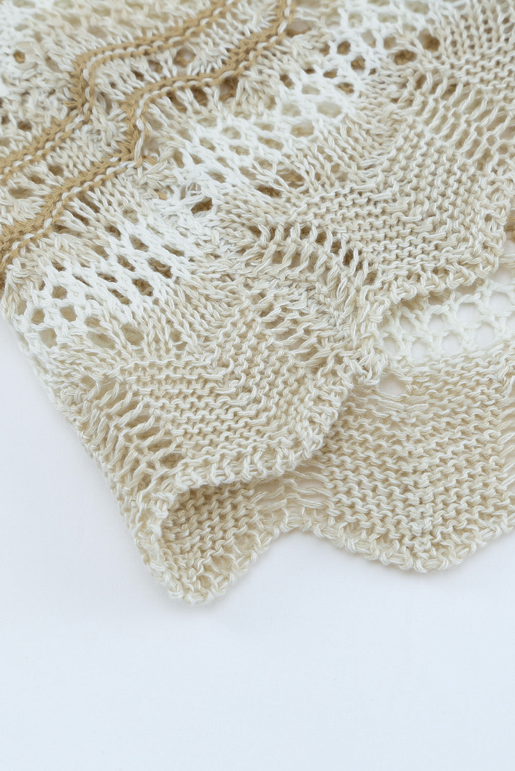 Women's Sweater with Crochet Wavy Stripe