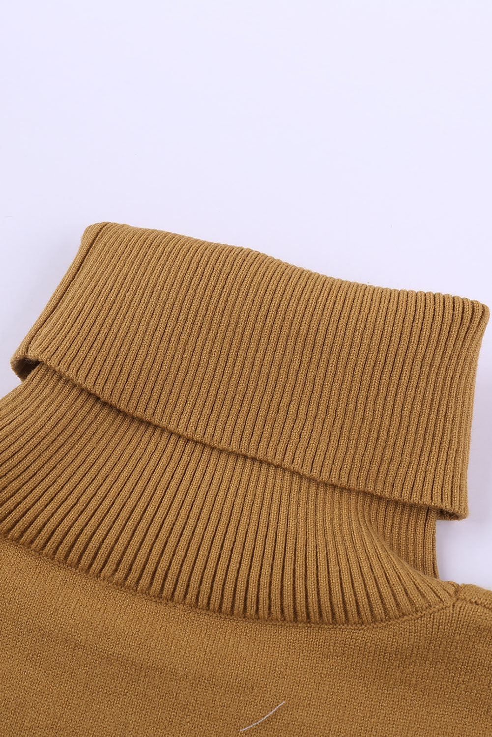 Sweater for Women Winter Khaki Turtleneck Dropped Sleeve Star Print