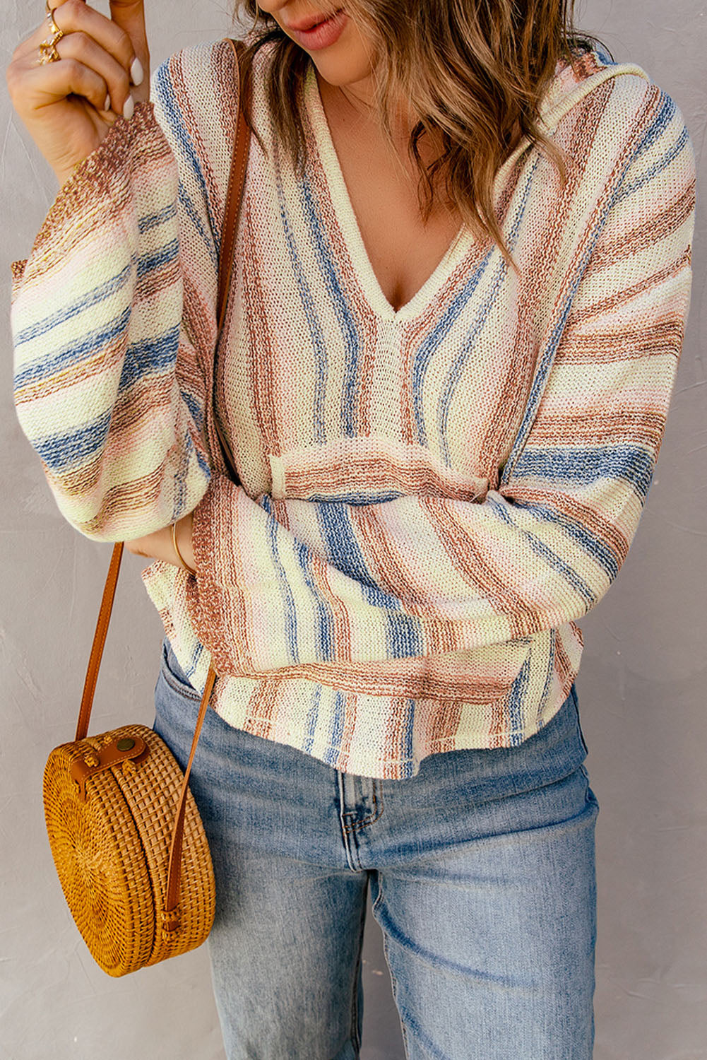 Women's Hooded Sweater Featuring Kangaroo Pocket