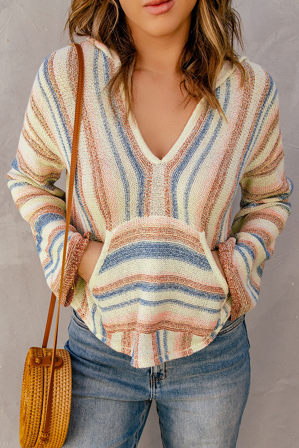 Women's Hooded Sweater Featuring Kangaroo Pocket