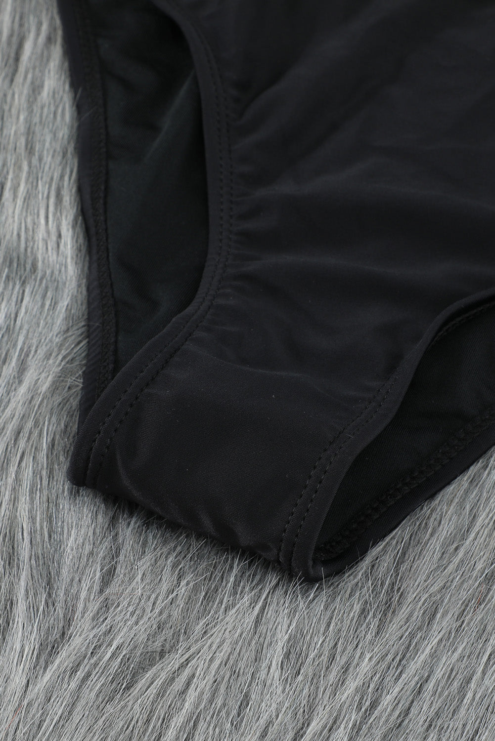 Bikini for Women Black Bubble Sleeves Square Neck High-Rise