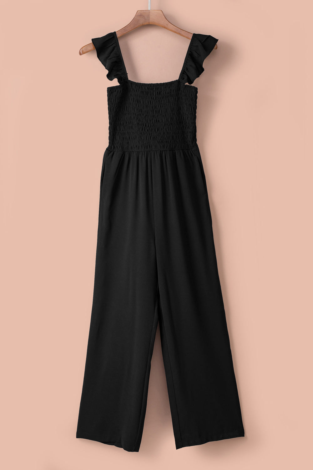 Women's Leg Jumpsuit Featuring Wide Classy Black