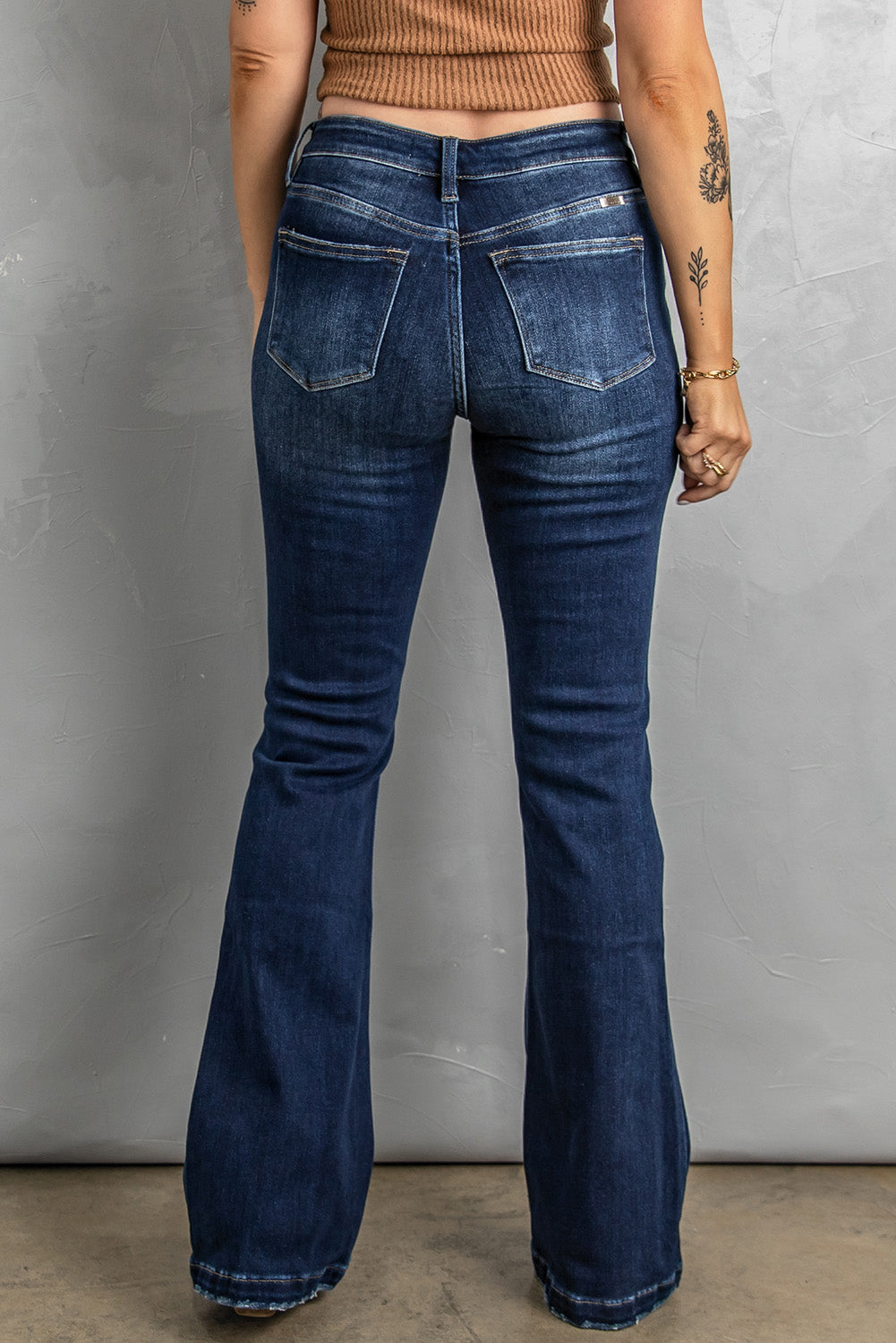 Women's Distressed Flare Bottom Jeans