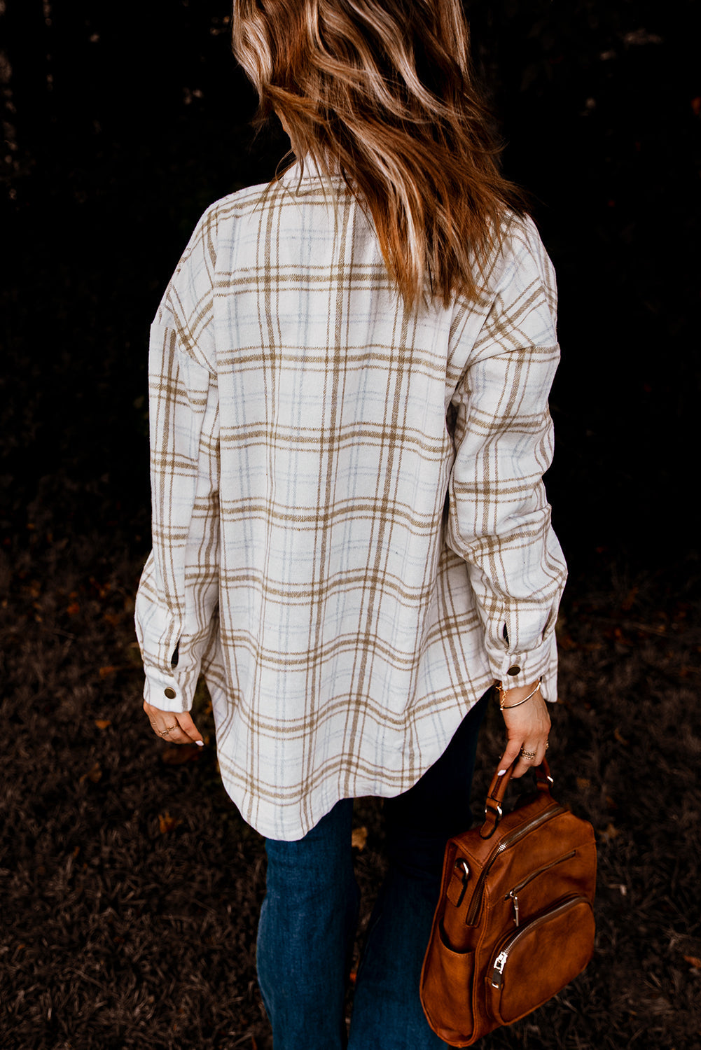 Shacket for Women Plaid Fall Khaki