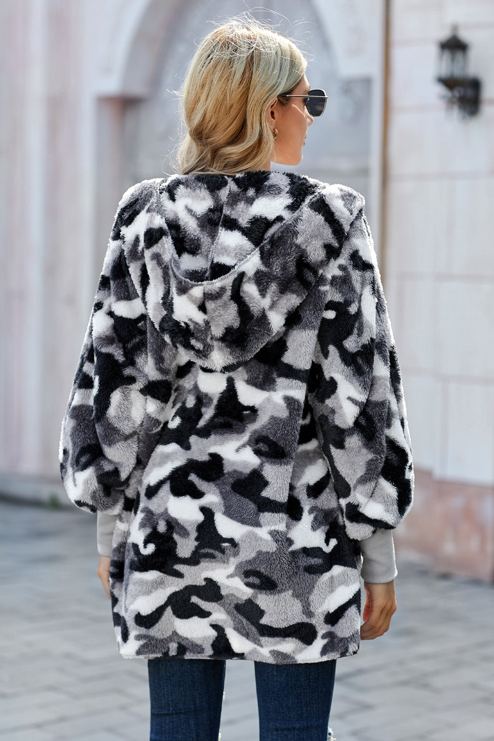 Women's Camo Fleece Hooded Coat