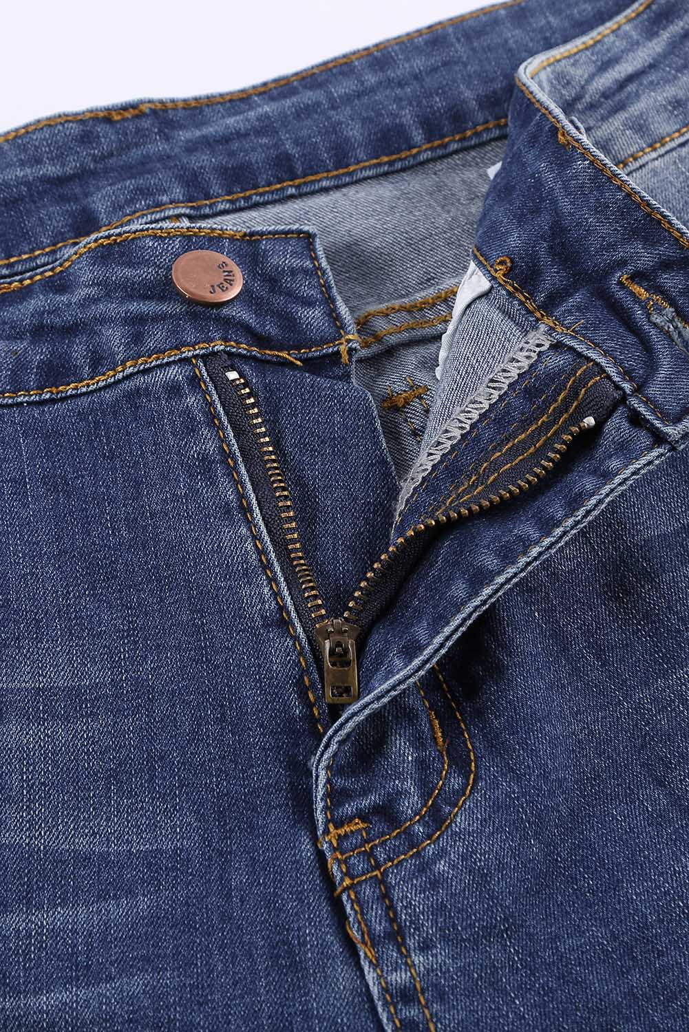 Women's Jeans with Distressed High-Rise