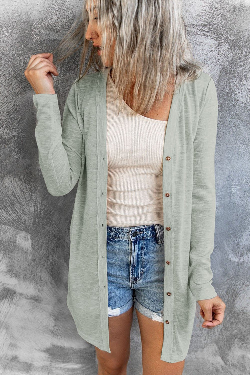 Cardigan for Women Lightweight Gray