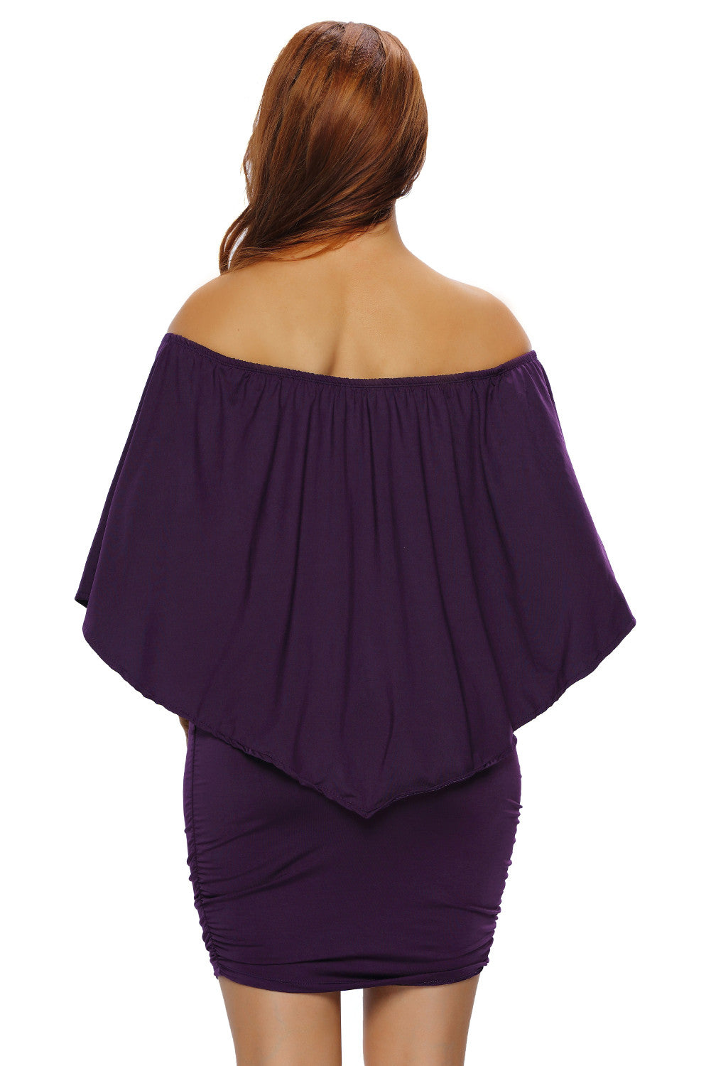 Women's Mini Dress Featuring Multi-way Dressing Layered Purple
