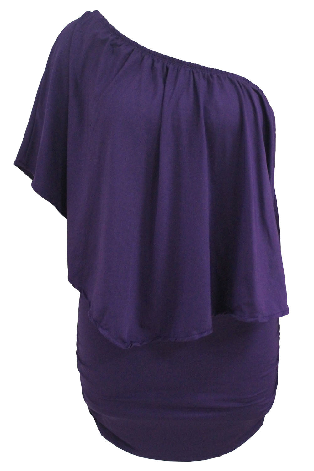 Women's Mini Dress Featuring Multi-way Dressing Layered Purple