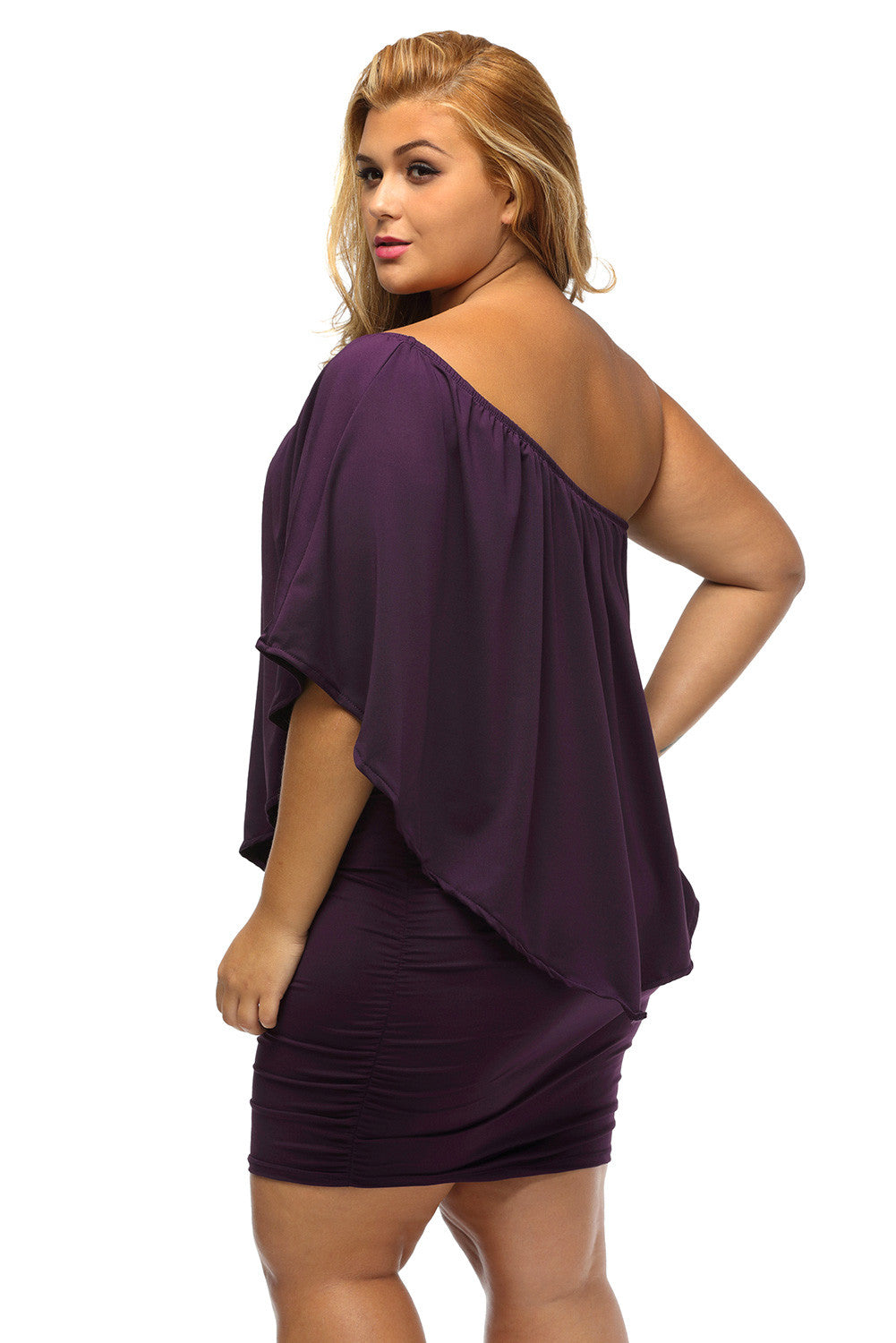 Mini Dress for Women Layered Purple Plus Size Multi-way Dressing