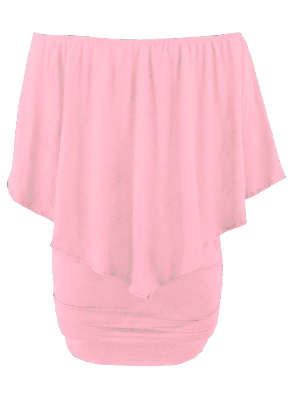 Women's Mini Dress with Flounced Pink Multiple Dressing