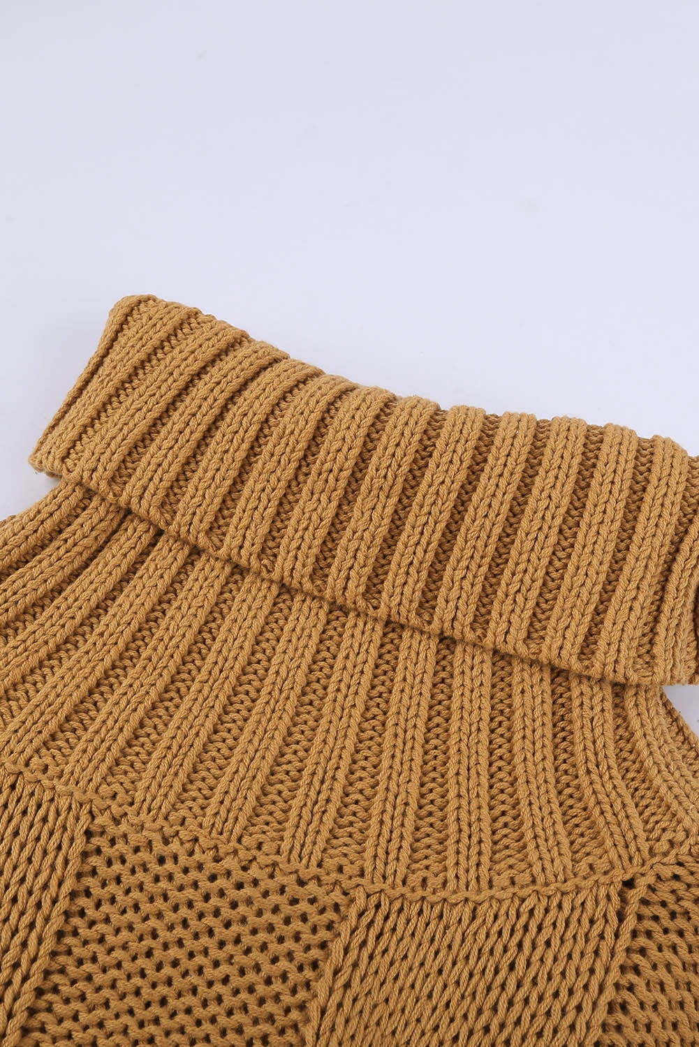 Turtleneck Sweater for Women Handmade New Orange Cuddle Weather Cable Knitted