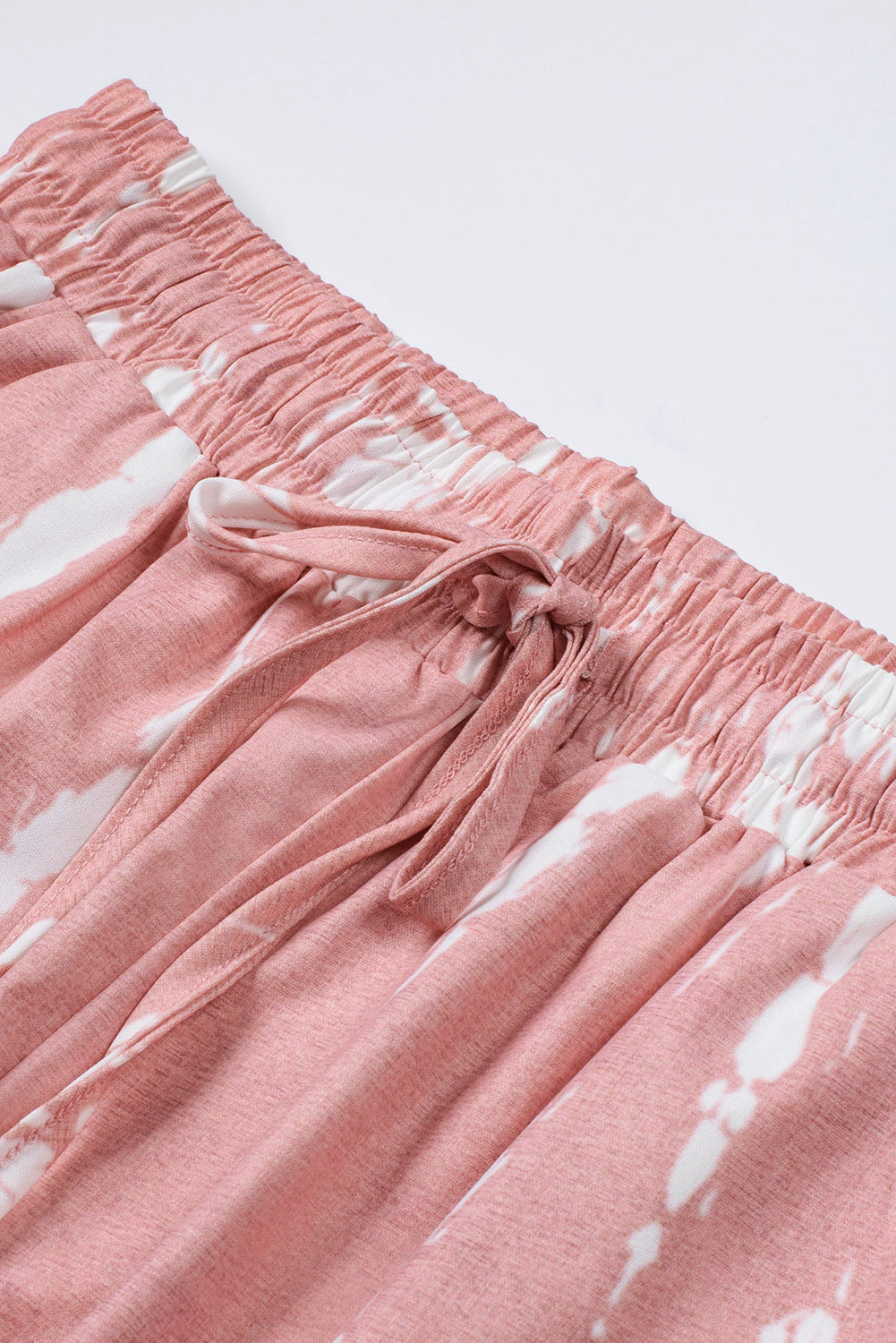 Women's Shorts Featuring Drawcord Everyday Pink White Tie Dye