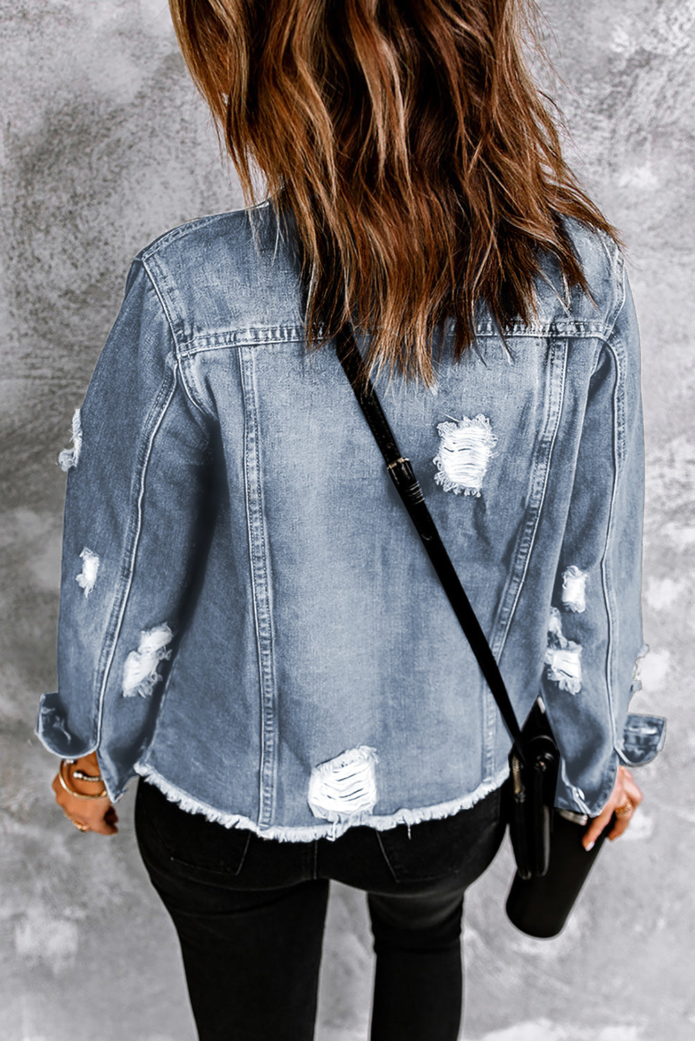 Women's Denim Jacket with Sky Blue