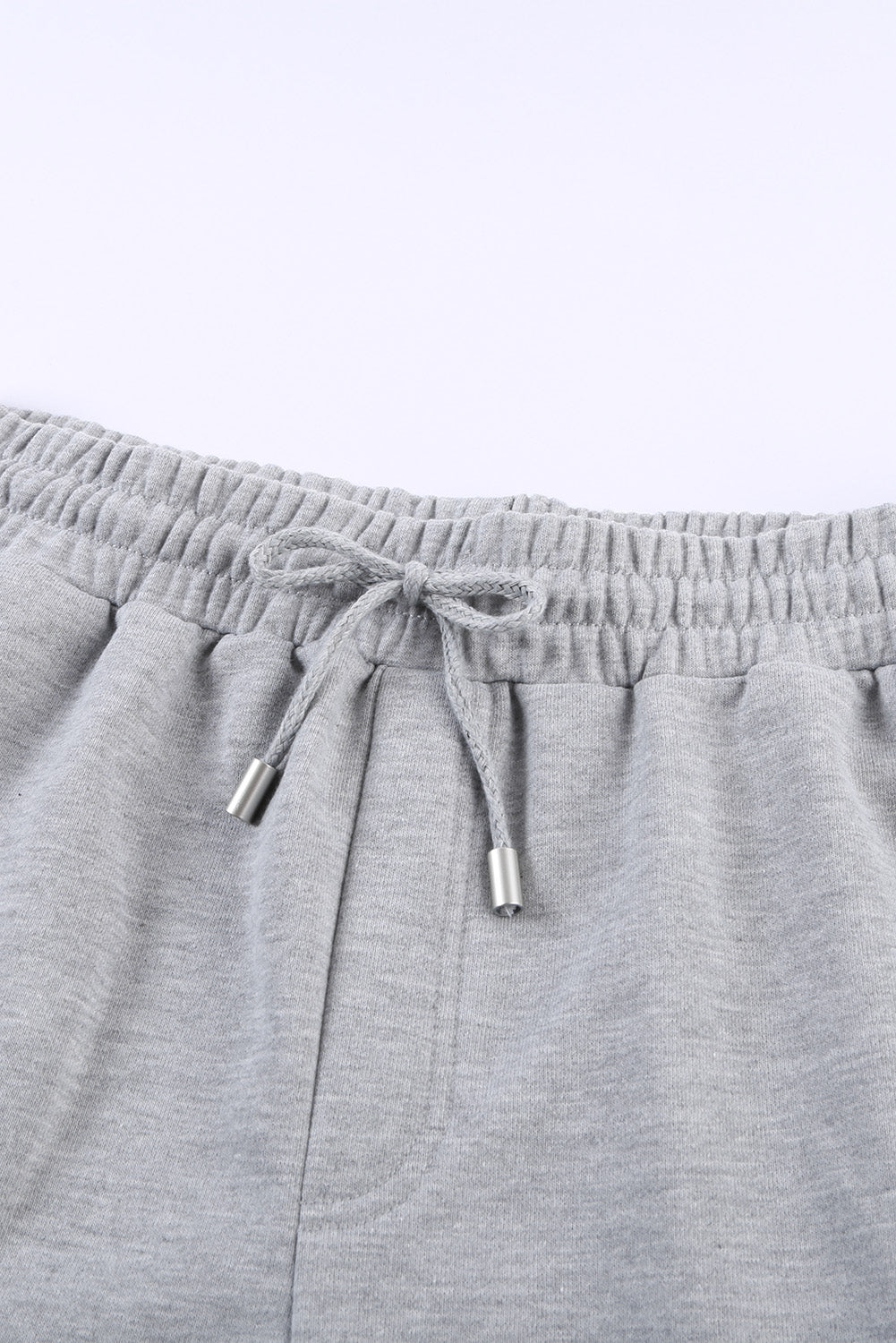 Women's Shorts with Summer Women Gray Tie Waist Side Pockets Cuffed Lounge