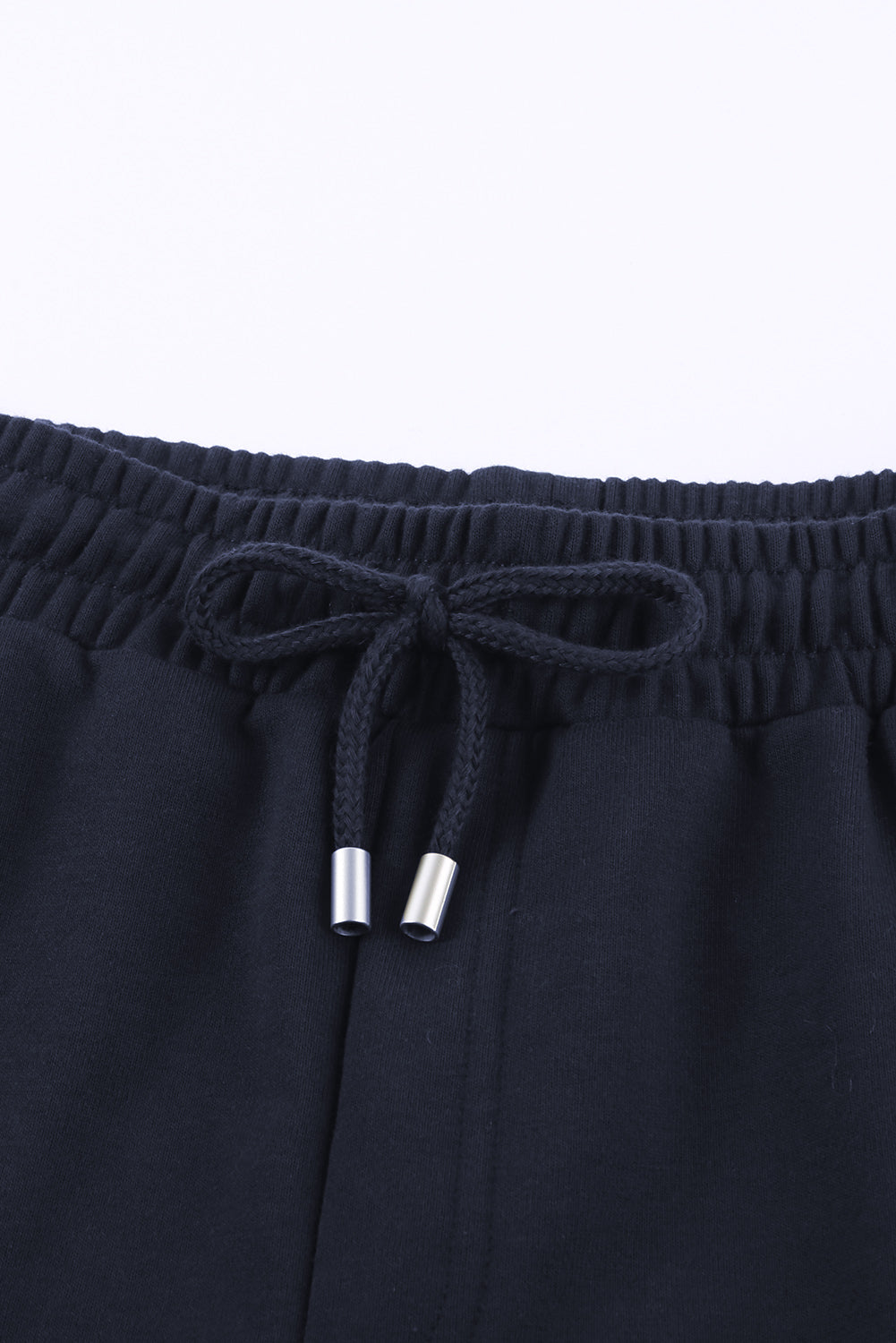 Women's Side Pockets Cuffed Lounge Summer Women Navy Blue Tie Waist Shorts