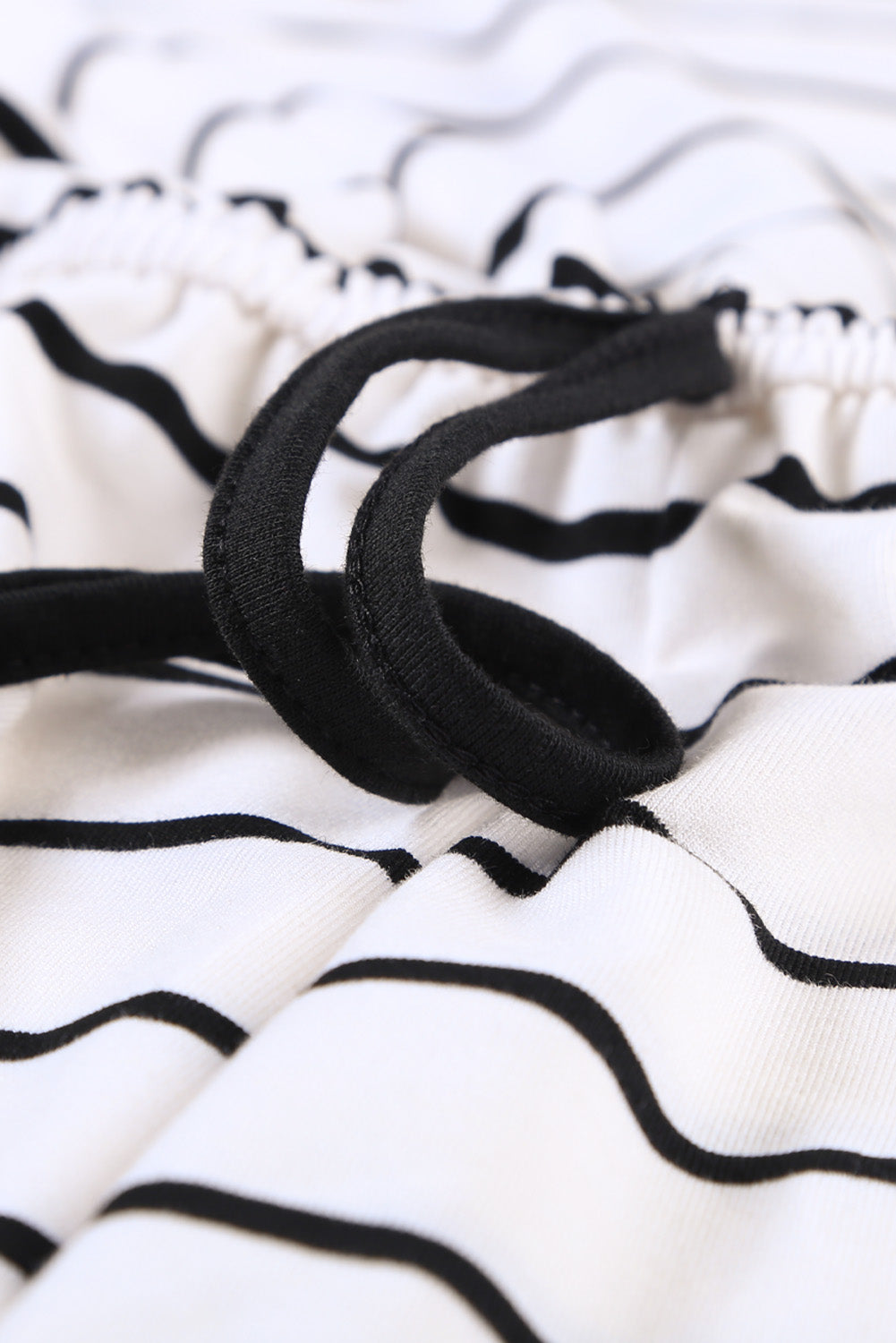 Women's Whit Black Striped Sleeveless Lounging Romper