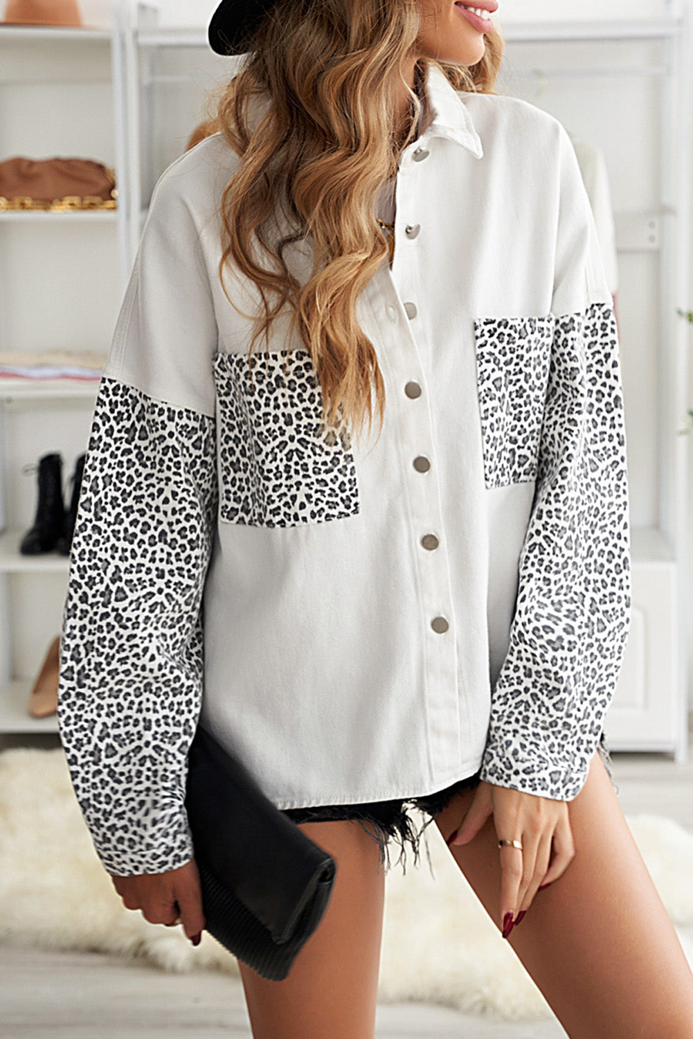 Women's White Jeans Shirt Jacket