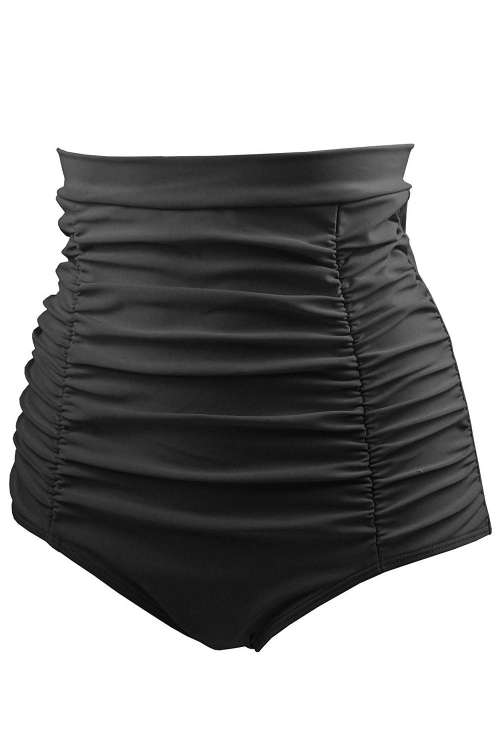 Women's Swim Women Black Retro High Waisted Short