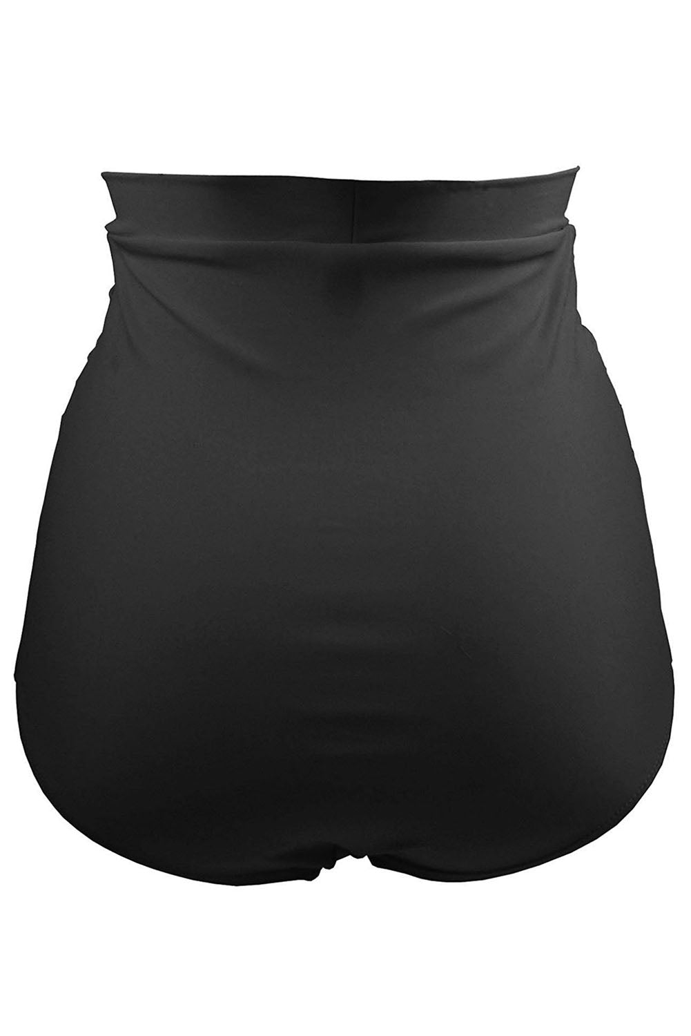 Women's Swim Women Black Retro High Waisted Short