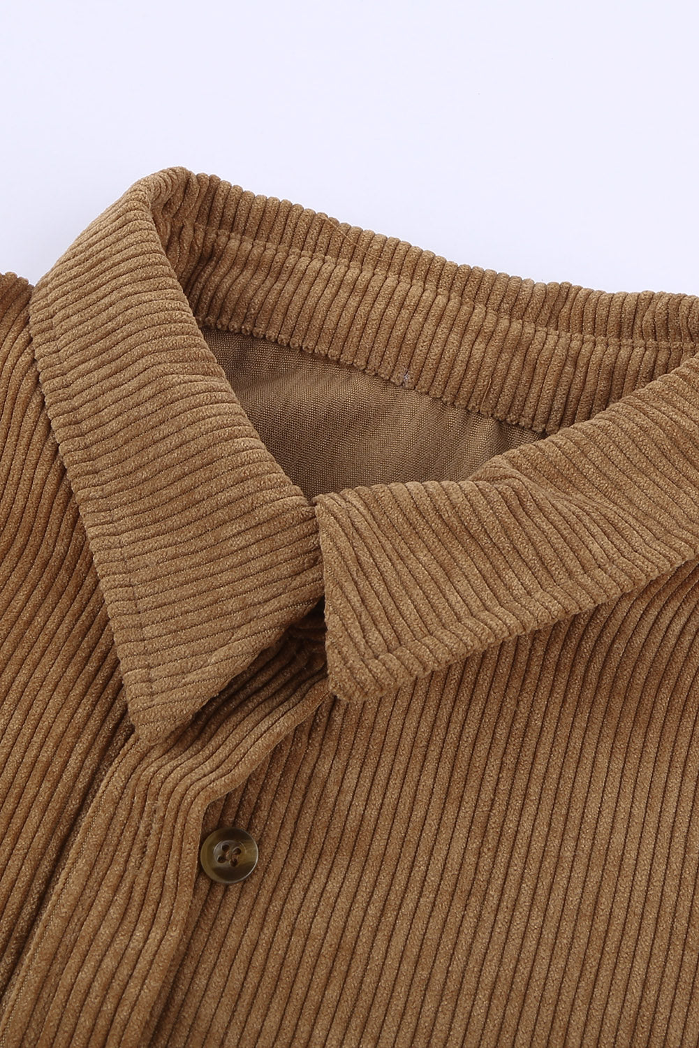 Women's T Shirt with Cord Button Pocke Women's Brown