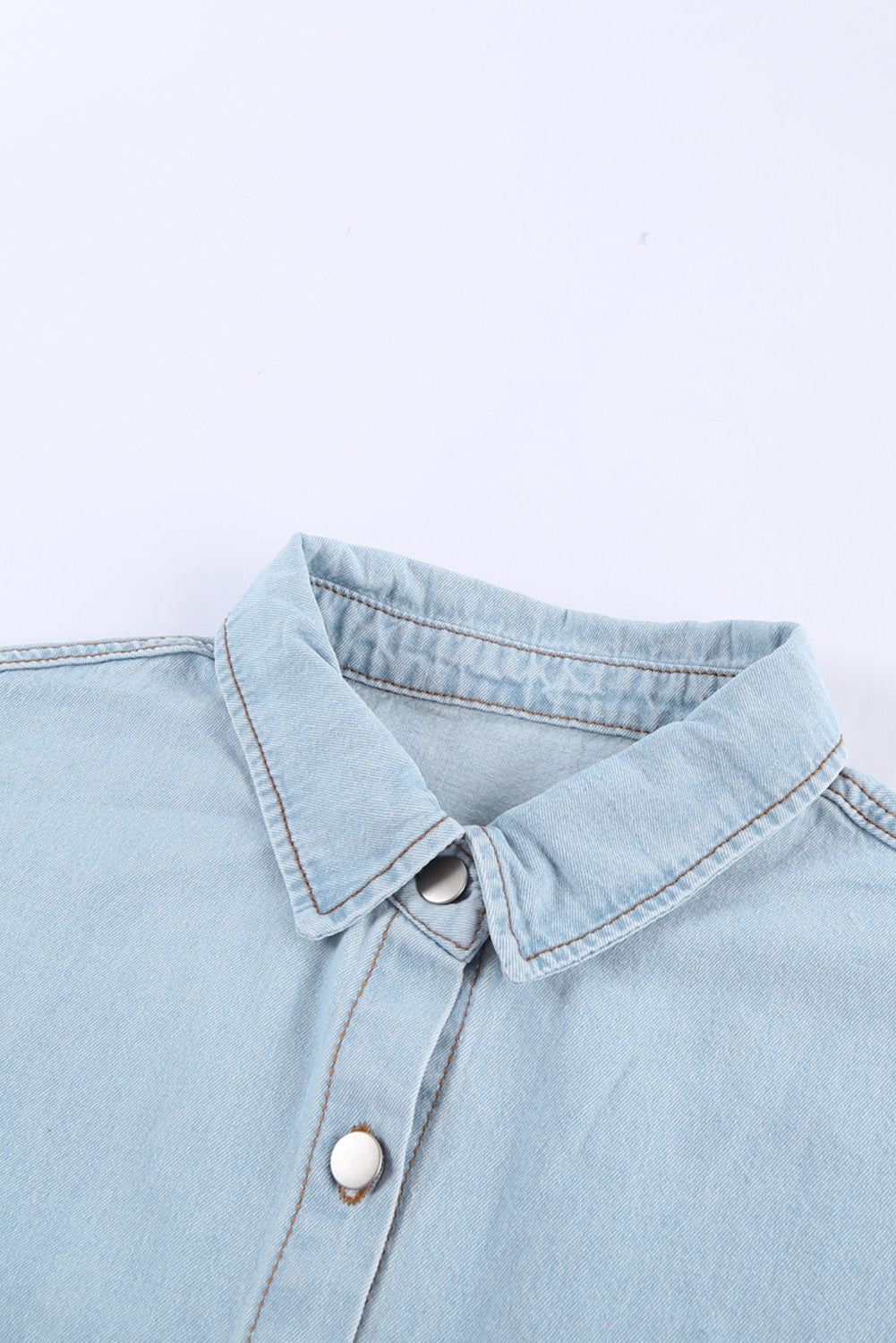 Women's Denim Jacket with Women's Sky Blue Contrast Leopard-Print