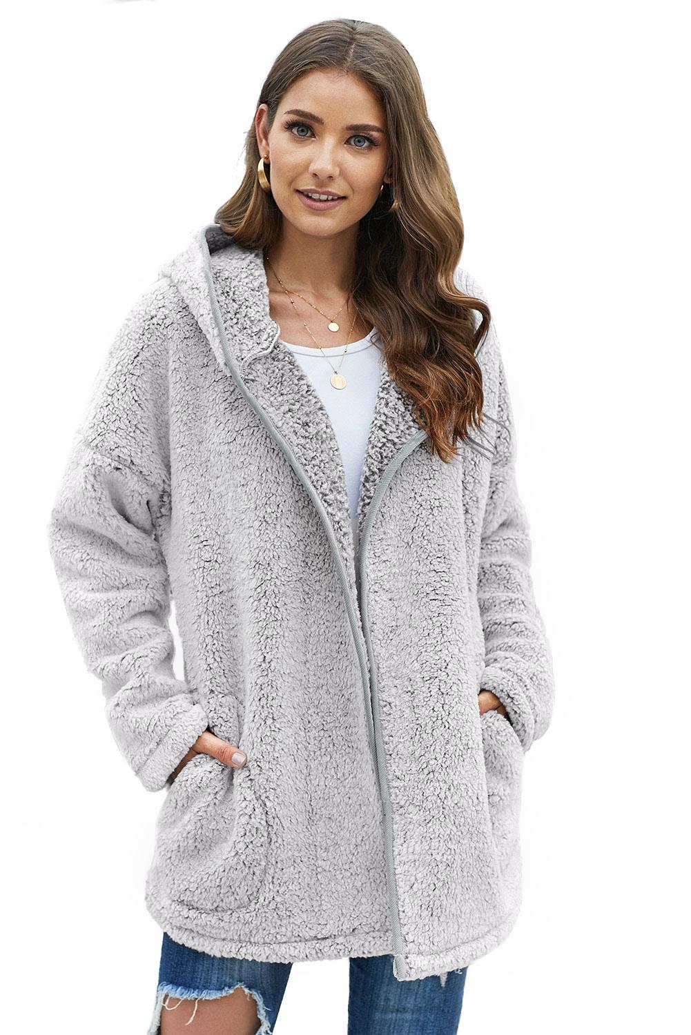 Women's Women's Winter Leave Them Waiting Light Gray Wubby Coat