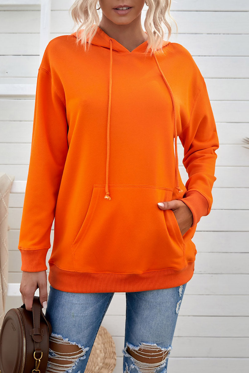 Women's Hoodie with Orange Oversized