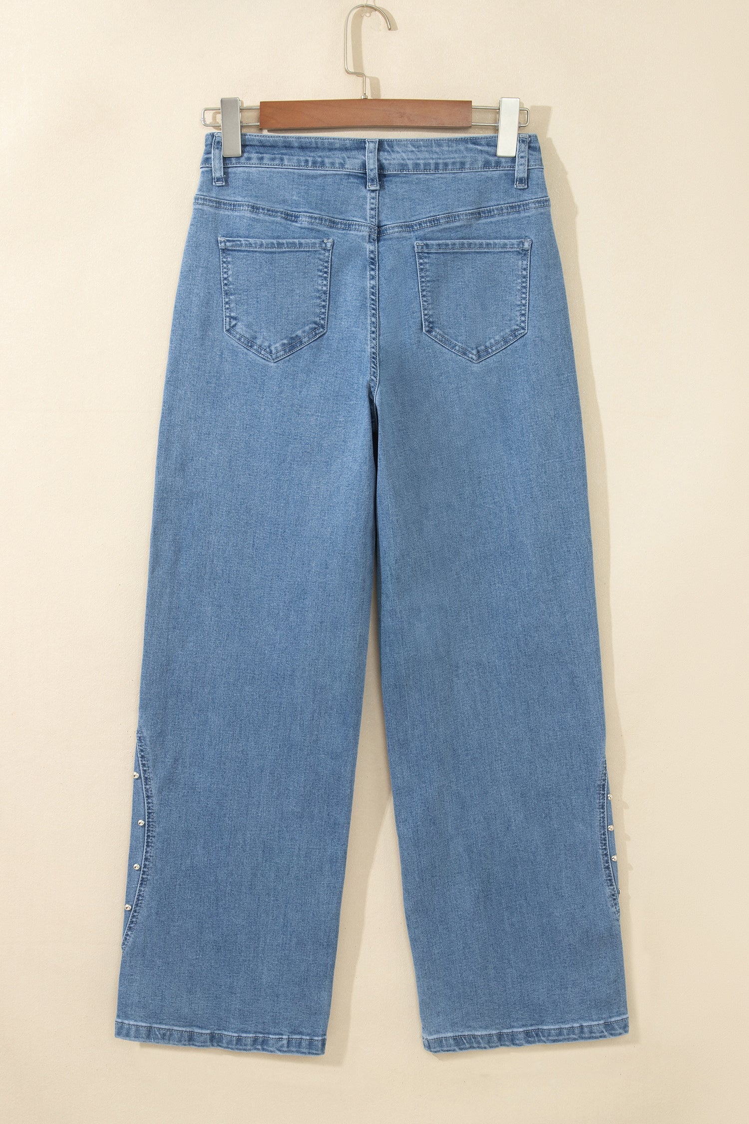 Dusk Blue Side Seam Rivet Detail Ankle Length Everyday Jeans