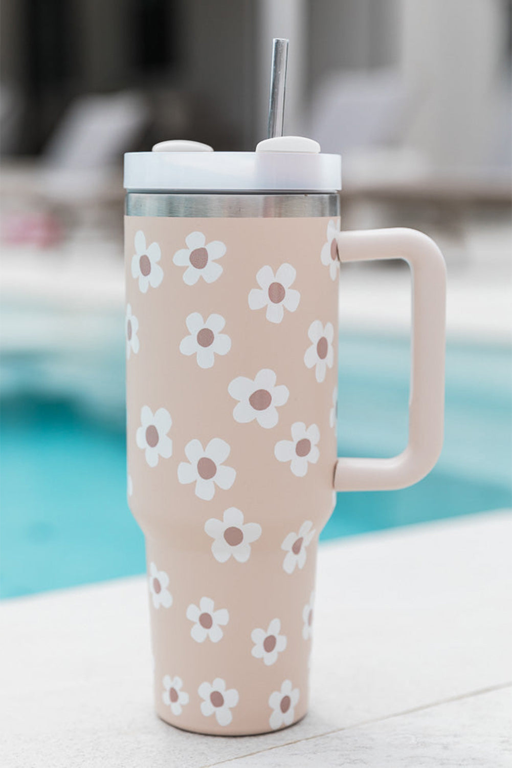 Floret Tumbler Print Stainless With Lid And Straw 40oz