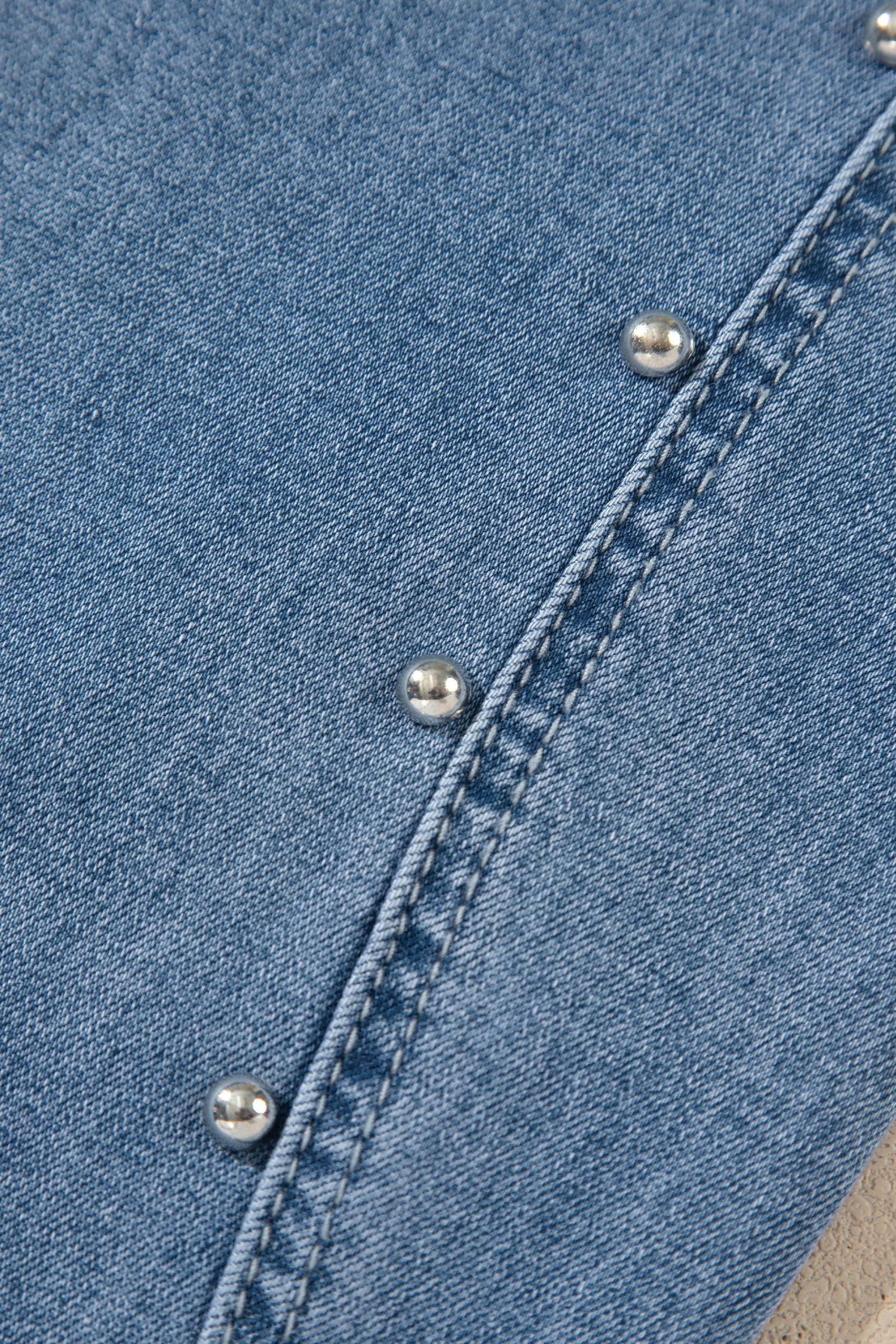 Dusk Blue Side Seam Rivet Detail Ankle Length Everyday Jeans