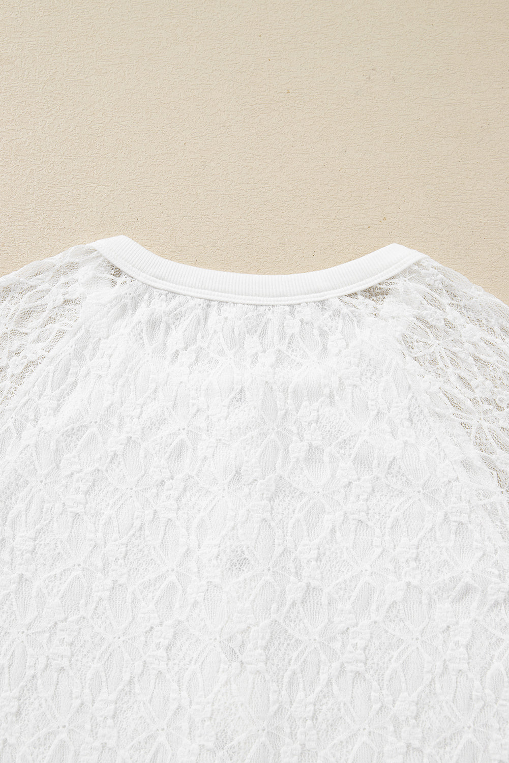 Lace Long-Sleeved Sheer Long-Sleeved Slim Henley Top
