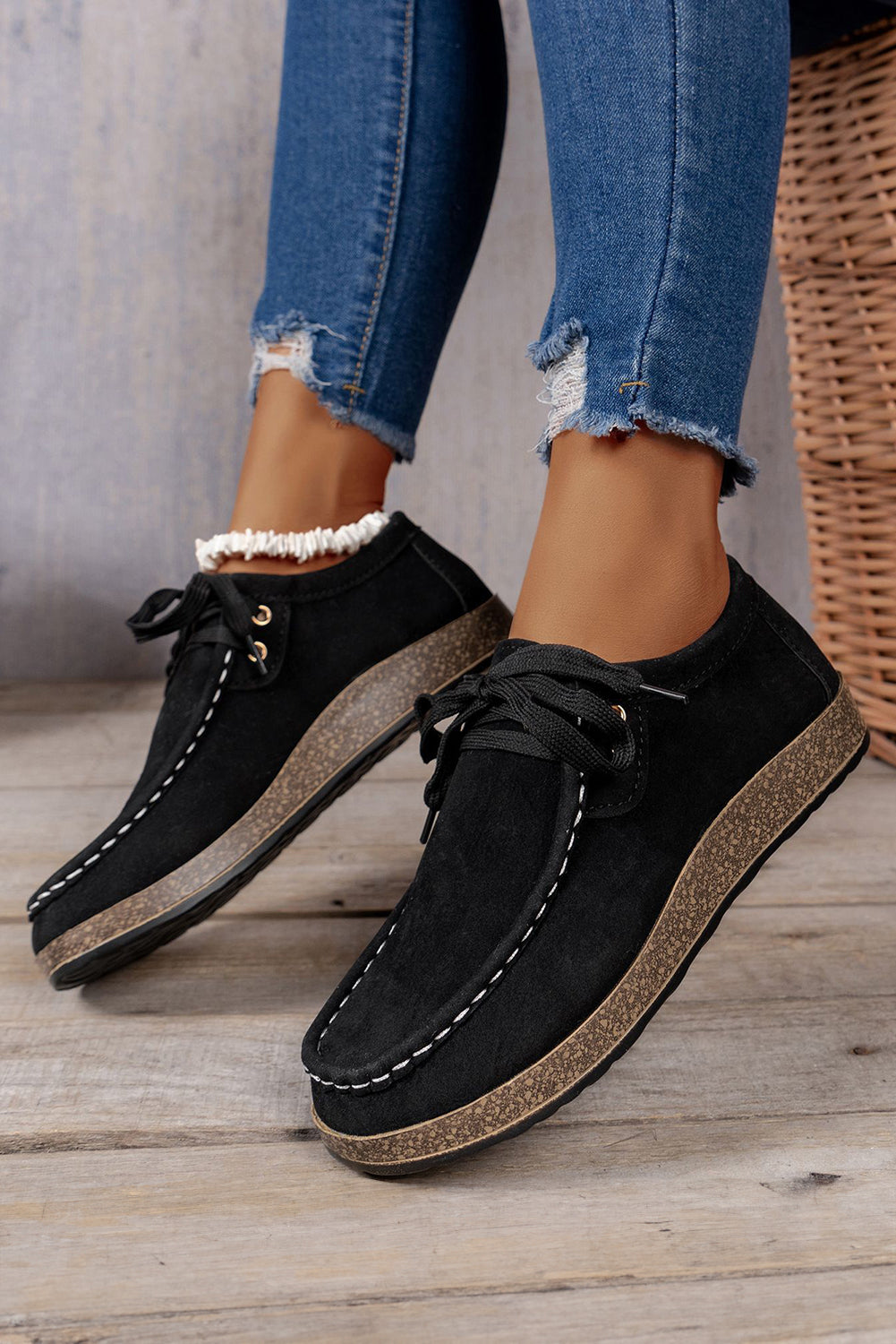 Thick Sole Lace-up Everyday Shoes Style