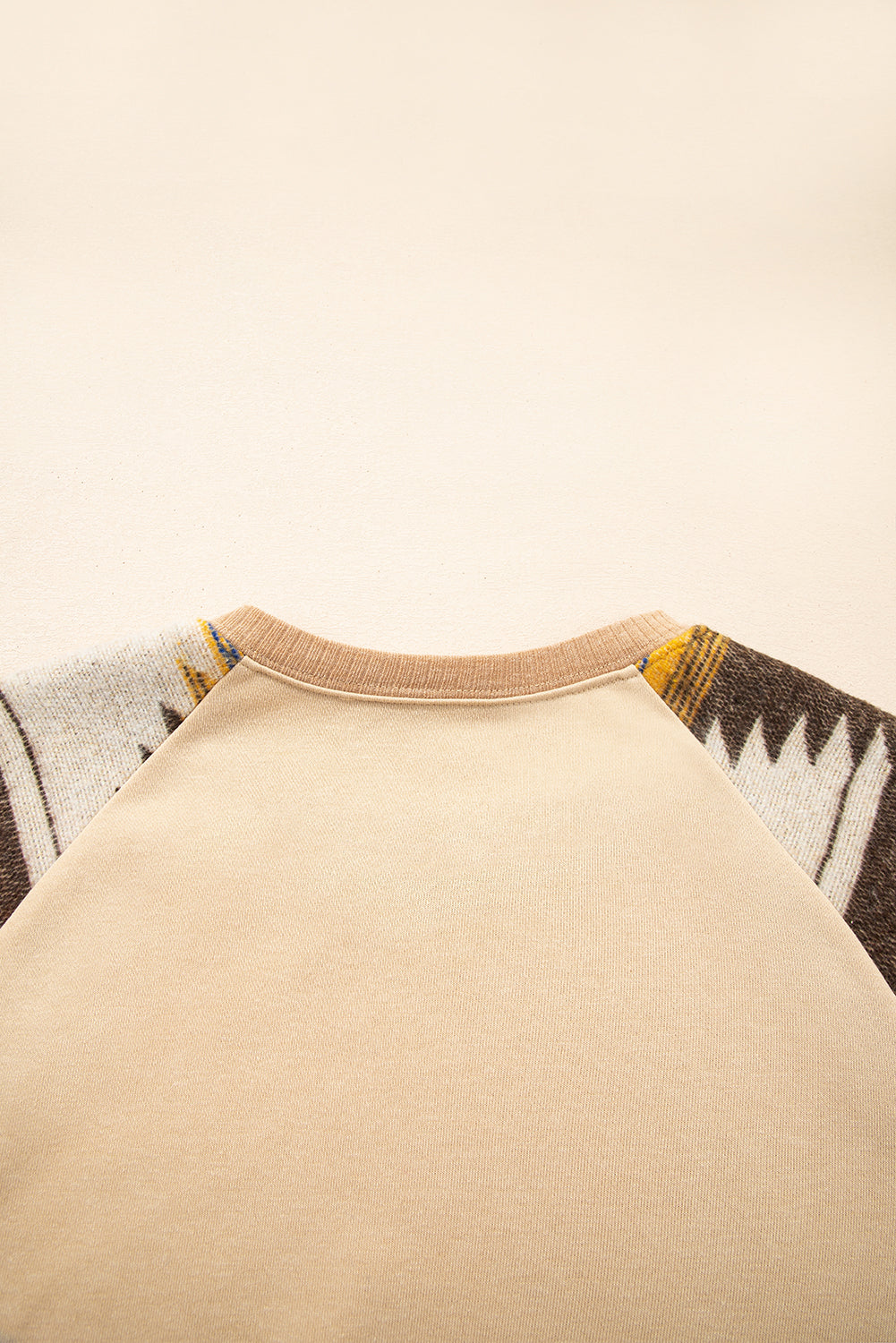 Aztec Patchwork Raglan Pullover Sweatshirt