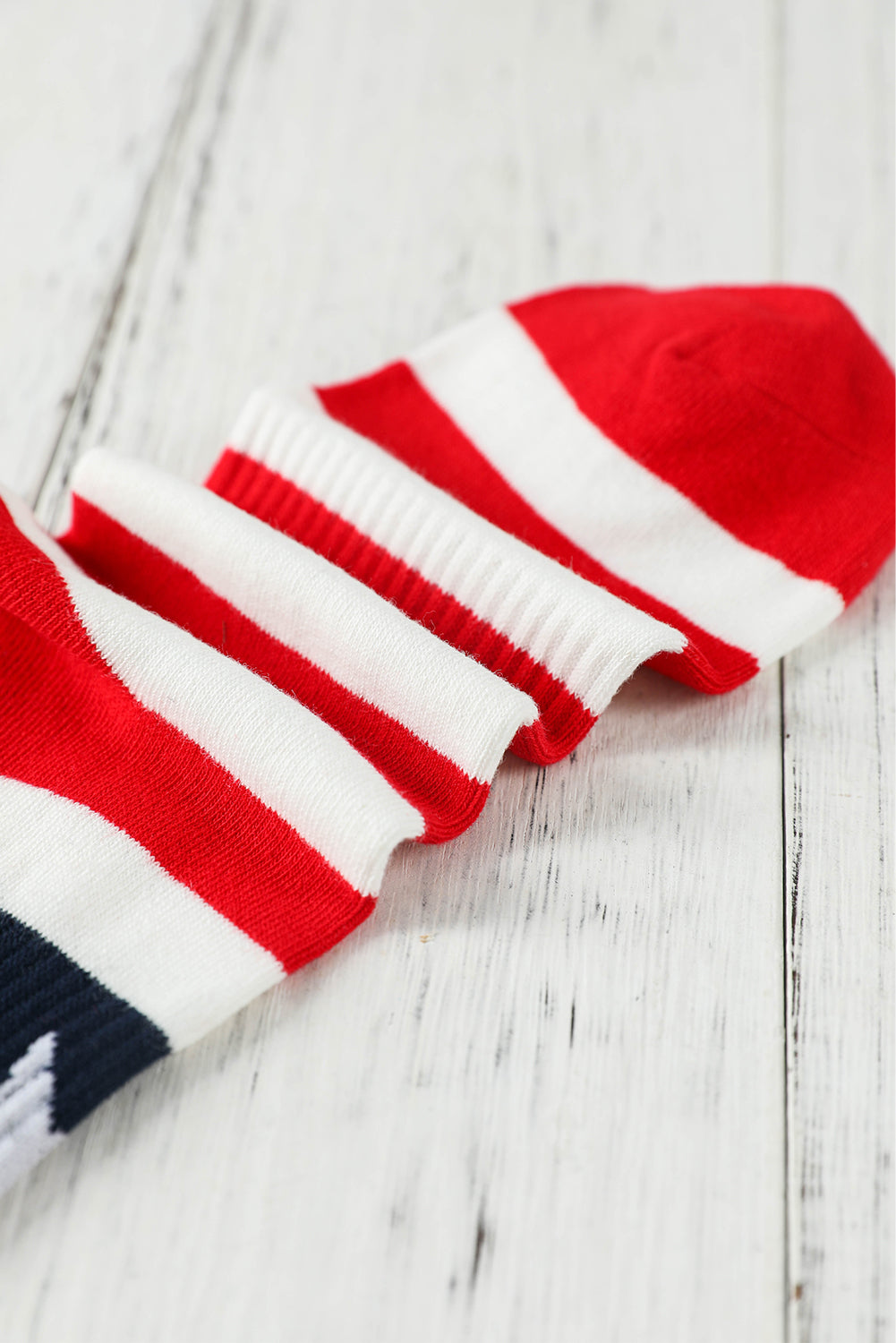 and Striped Star Striped Print Rib-Knit Knit Crew Socks