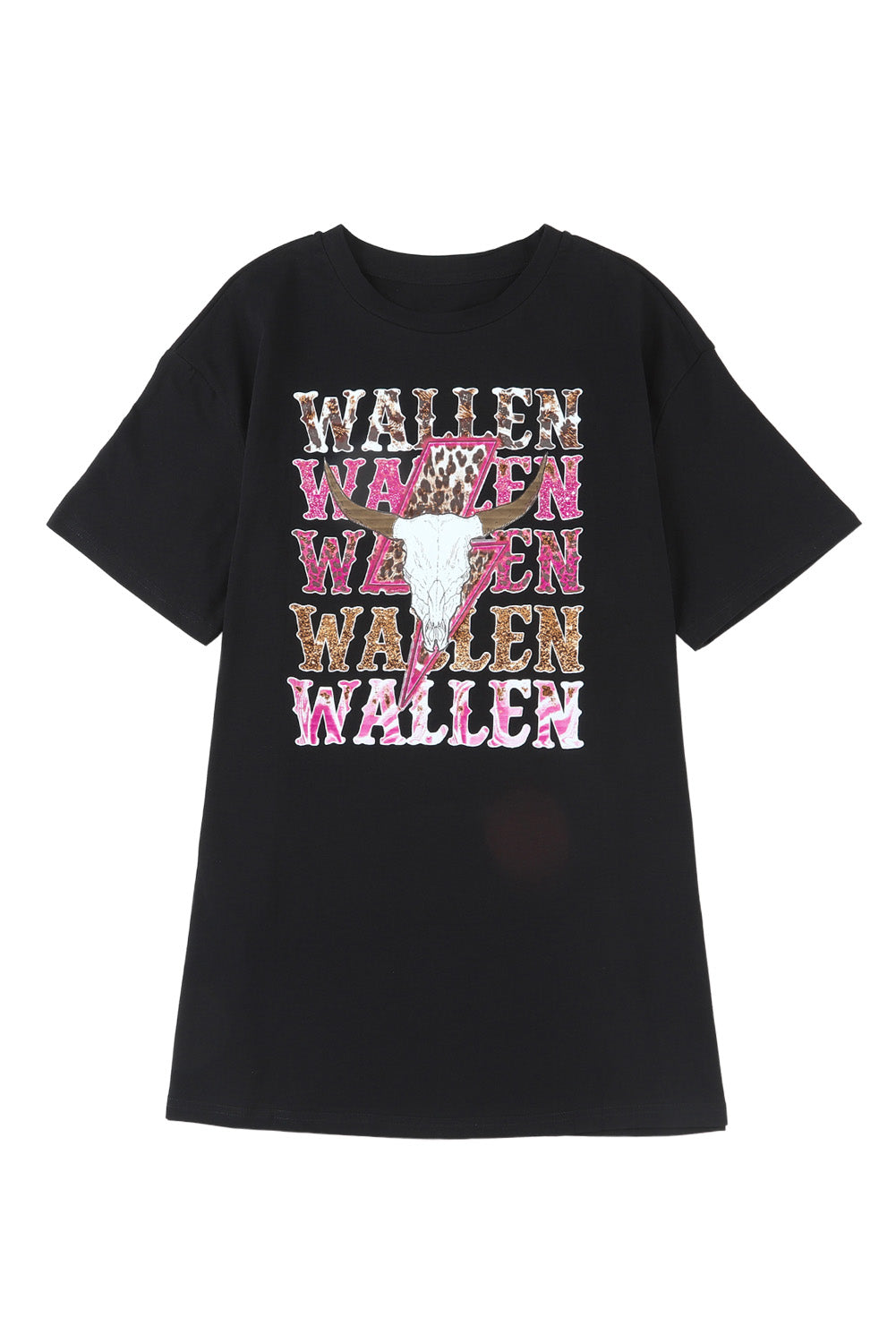 T-shirt surdimensionné noir à motif tête de vache WALLEN