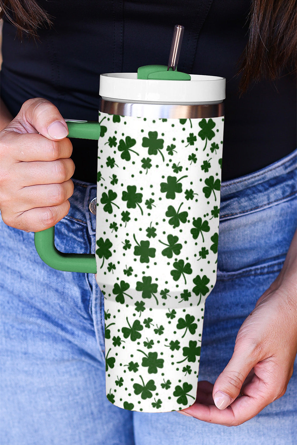 Thermos Clover Print Cup with Handle 40oz