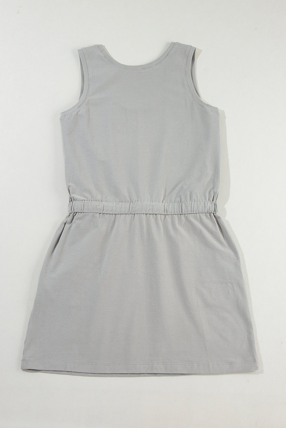 Women's Mini Dress Featuring Sleeveless Drawcord Waist
