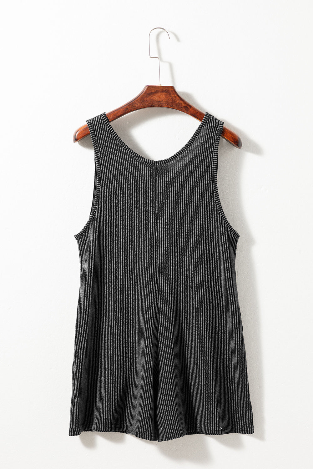 Women's Romper with Striped Knotted Straps Pocket-Detail
