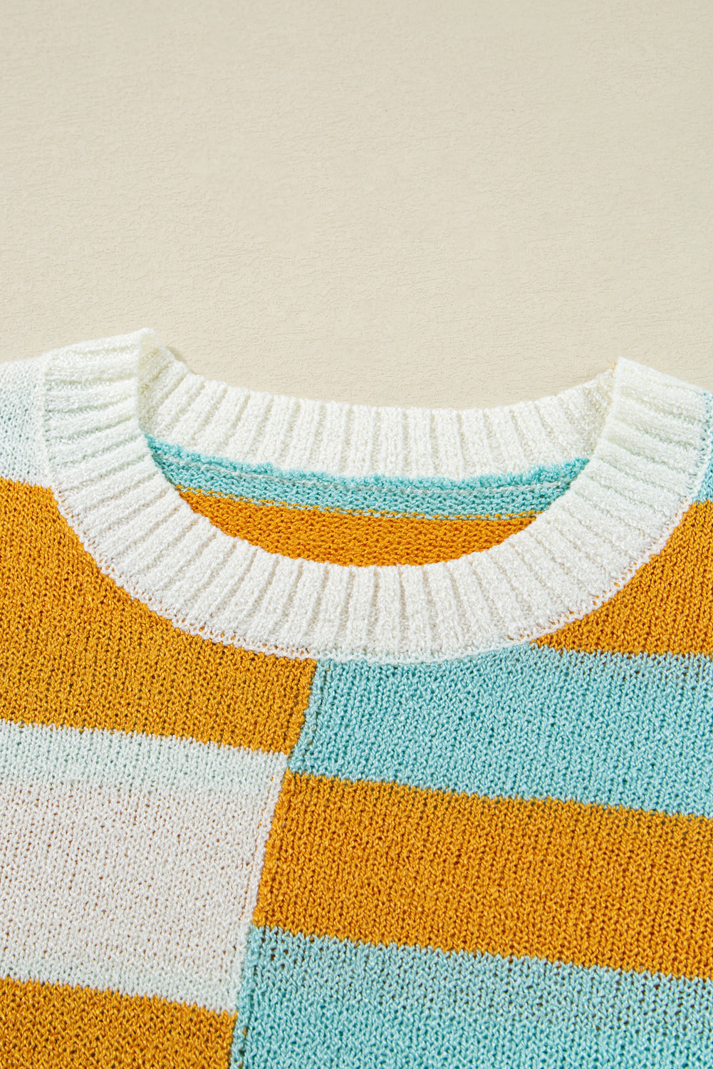Colorblock Striped Pullover Knit Top