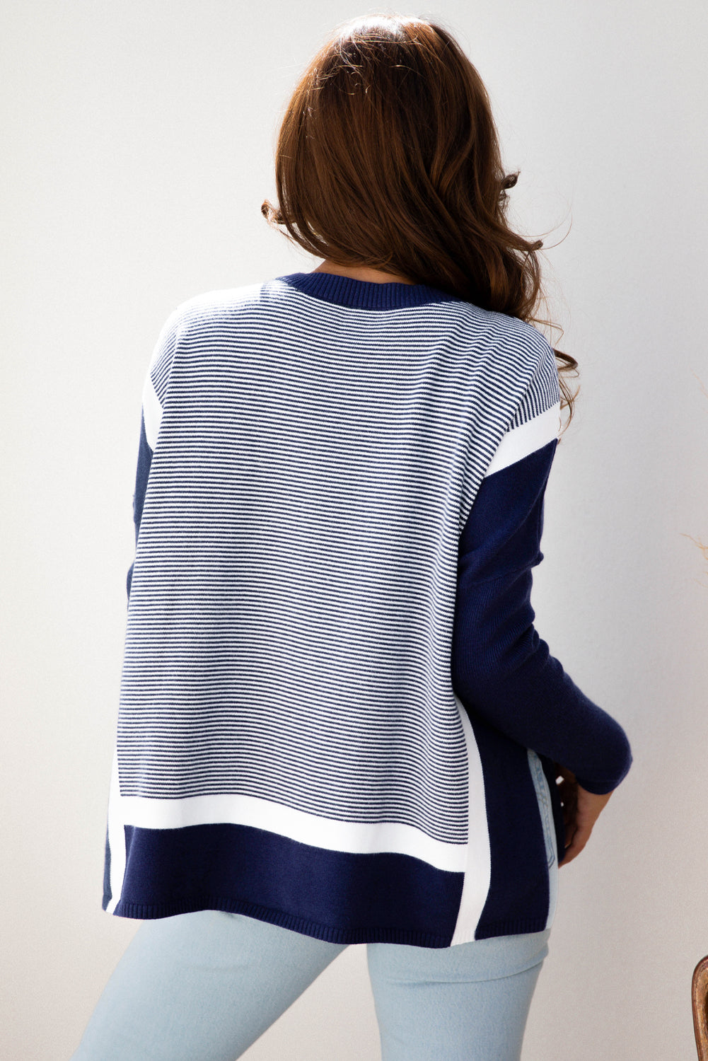 Dolman Colorblock Patchwork Oversize Tunic Knit Top
