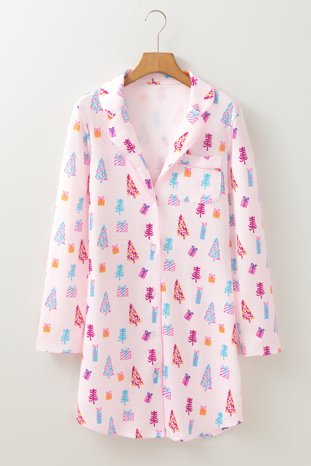 Twinkle Tree Christmas Tree Print Shirt Sleep Dress