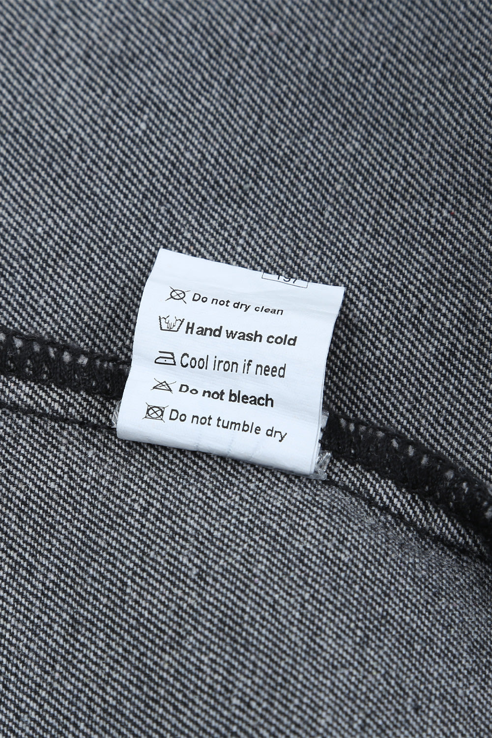 Lapel Hem Distressed Raw Buttons Denim Jacket