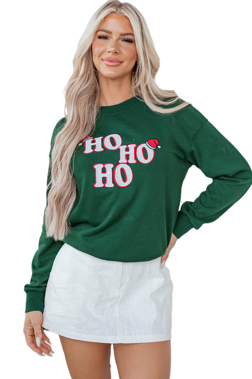 Embroidered Christmas Letter Graphic Fashion Sweatshirt