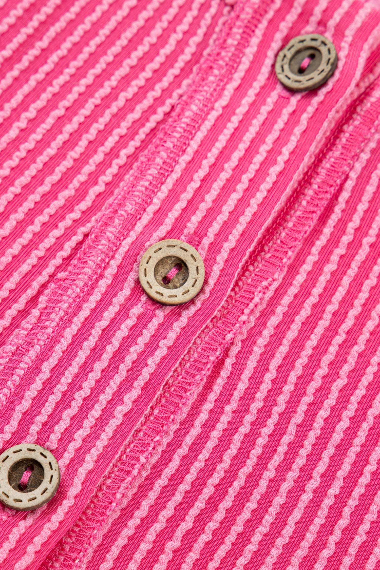 Bright Size Pink Plus Twisted Rib Colorblock Short-Sleeved Henley Top