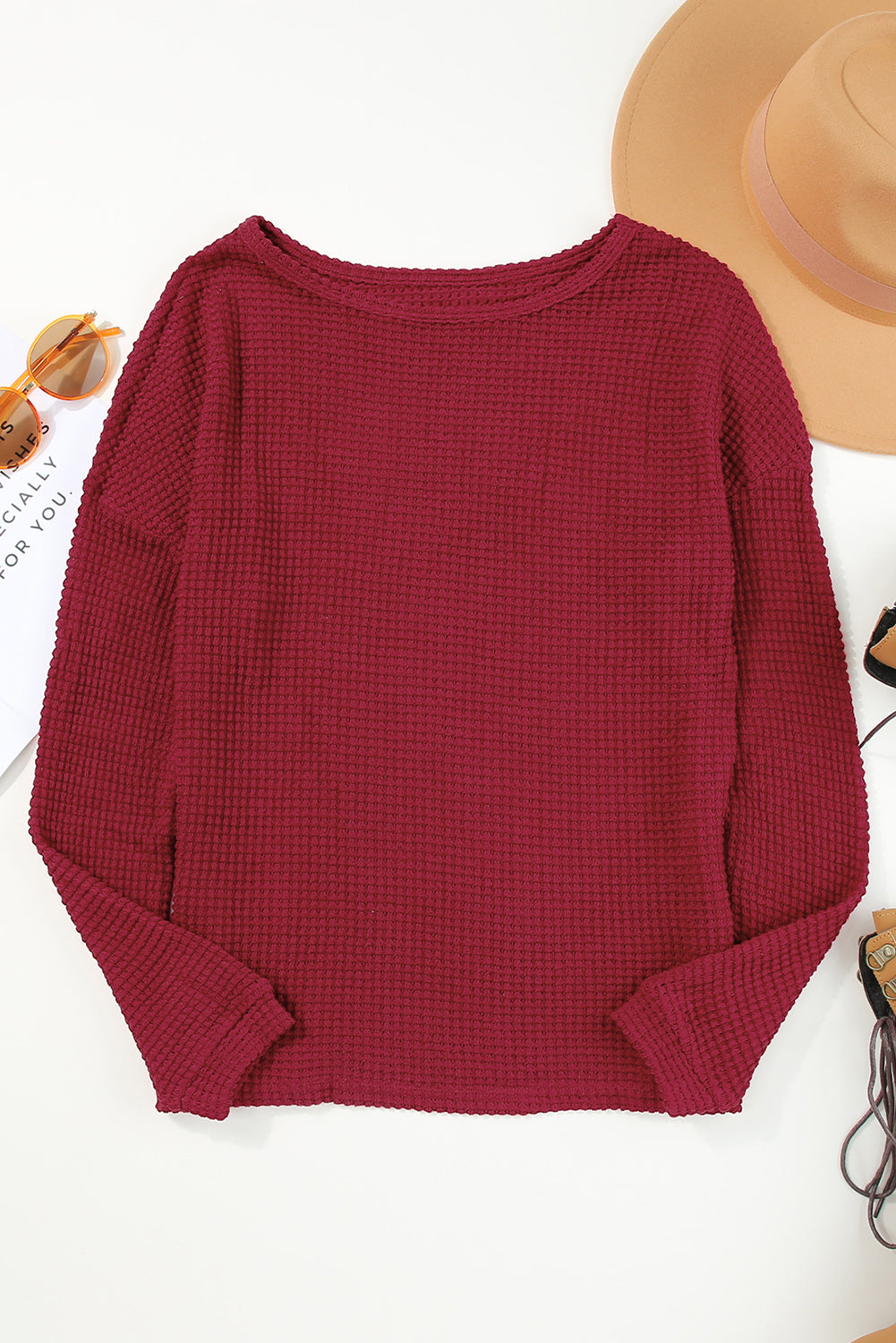 Women's Top Featuring Long-Sleeve Knitted Dropped-Shoulder