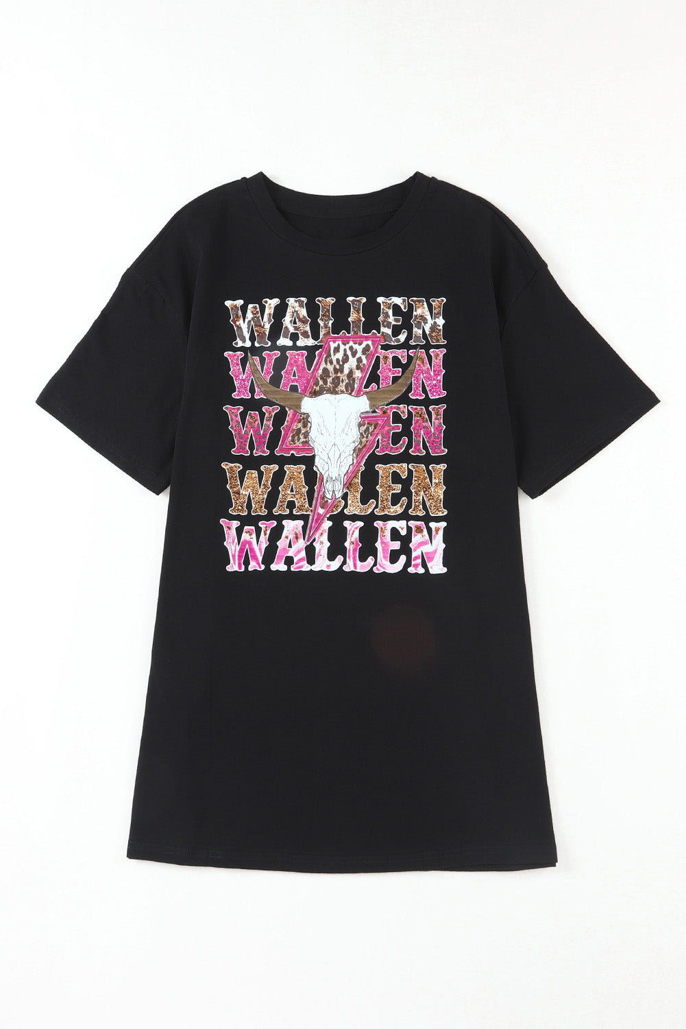 T-shirt surdimensionné noir à motif tête de vache WALLEN