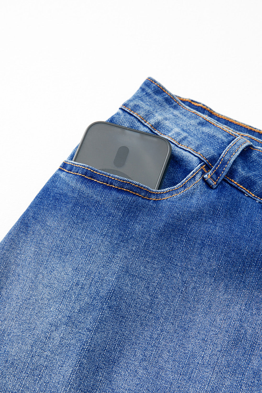 Waist Wrapped Crossed Denim Mini Skirt in Ashleigh Blue